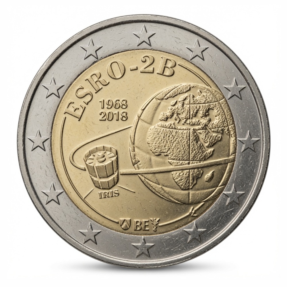 2 euros 50e anniversaire du lancement du satellite ESRO 2B - Belgique - 2018