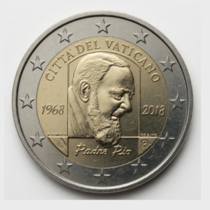 2 euros 50e anniversaire de la mort de Padre Pio - Vatican - 2018