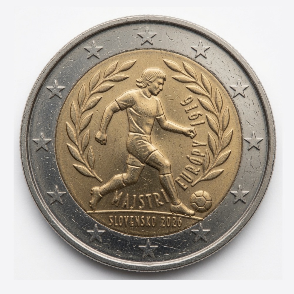 2 euros 50e anniversaire victoire de la Tchécoslovaquie à l'Euro 1976 - Slovaquie - 2026