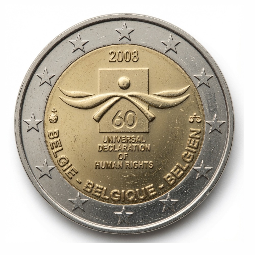 2 euros 60e anniversaire de la Déclaration universelle des droits de l’homme - Belgique - 2008