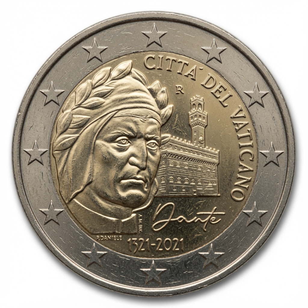 2 euros Dante Alighieri - Vatican - 2021