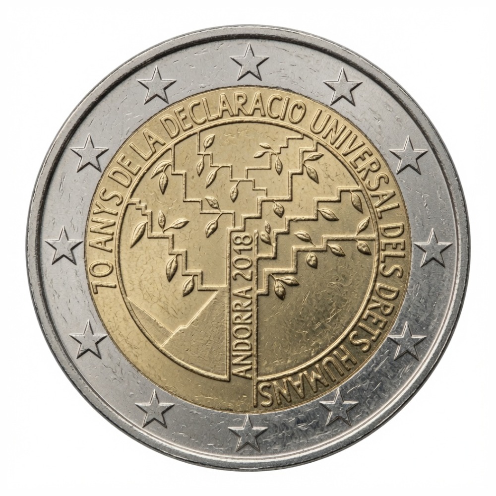 2 euros 70e anniversaire de la Déclaration universelle des droits de l’homme - Andorre - 2018