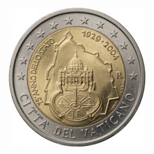 2 euros 75e anniversaire de la fondation de l'État de la Cité du Vatican - Vatican - 2004