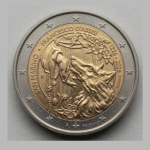 2 euros 800e anniversaire mort de Saint François d'Assise - Saint-Marin - 2026
