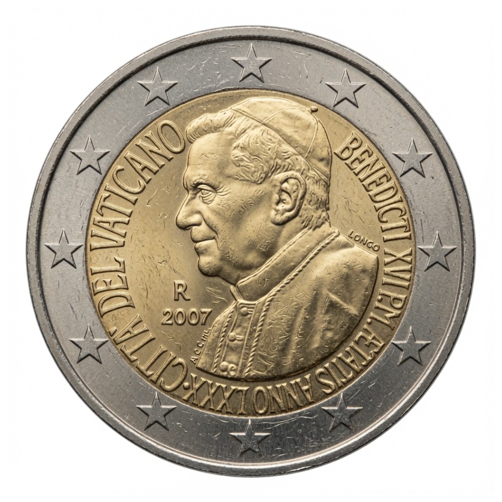 2 euros 80e anniversaire du pape Benoît XVI - Vatican - 2007