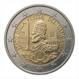 2 euros 90e anniversaire de la fondation de l&rsquo;État de la Cité du Vatican - Vatican - 2019