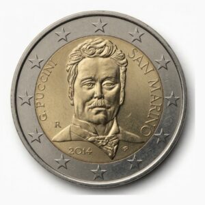 2 euros 90e anniversaire de la mort de Giacomo Puccini - Saint-Marin - 2014