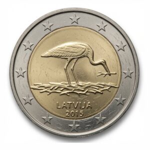 2 euros Cigogne noire - Lettonie - 2015