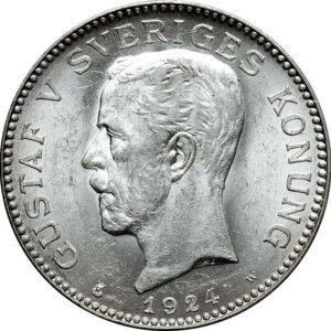 1 couronne Gustave V en argent - Roi de Suède