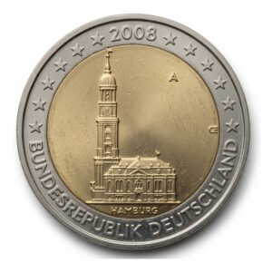 2 euros Hambourg – église Saint-Michel (série des Länder) - Allemagne - 2008