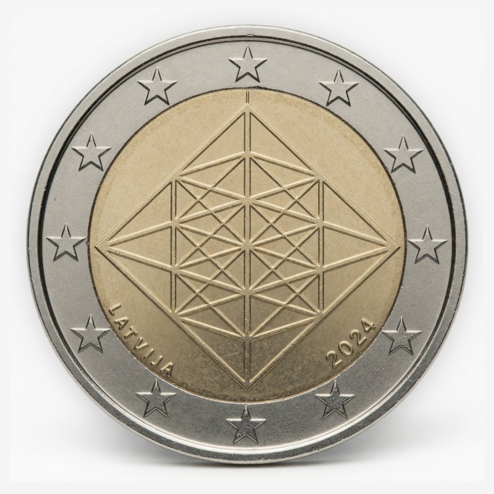 2 euros Himmeli – décoration traditionnelle - Lettonie - 2024