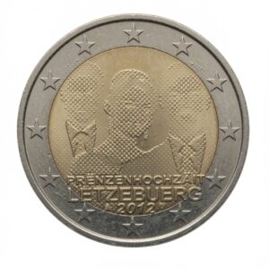 2 euros Mariage du Grand-Duc héritier Guillaume et de la comtesse Stéphanie – Luxembourg – 2012