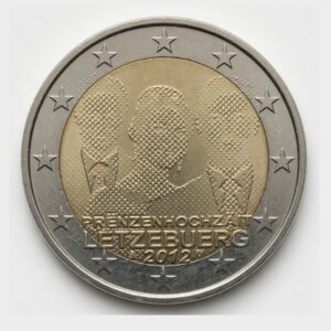 2 euros Mariage du Grand-Duc héritier Guillaume et de la comtesse Stéphanie - Luxembourg - 2012