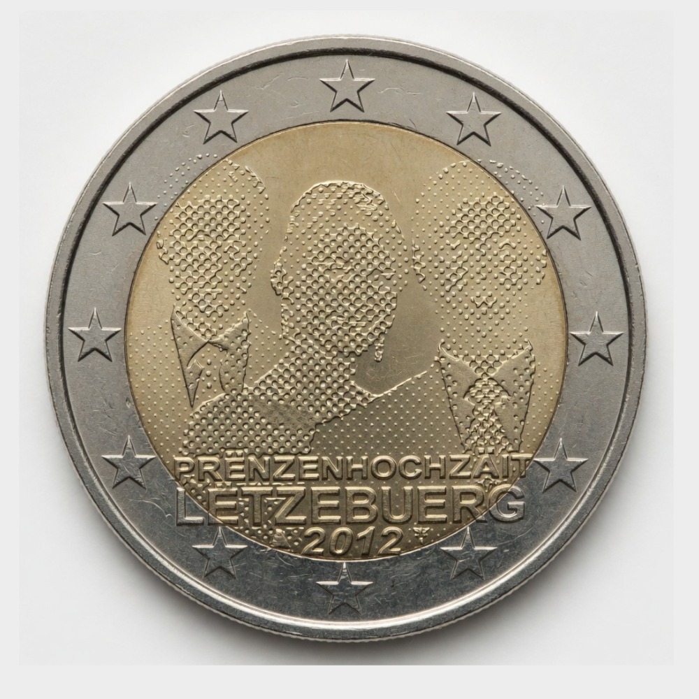 2 euro Huwelijk van erfgroothertog Guillaume en gravin Stéphanie - Luxemburg - 2012