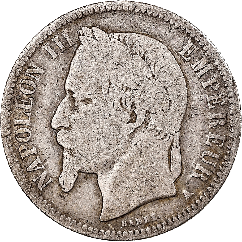 1 Frank Napoleon III in zilver