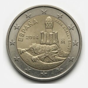 2 euros Parc Güell – Œuvres d'Antoni Gaudí (UNESCO) - Espagne - 2014