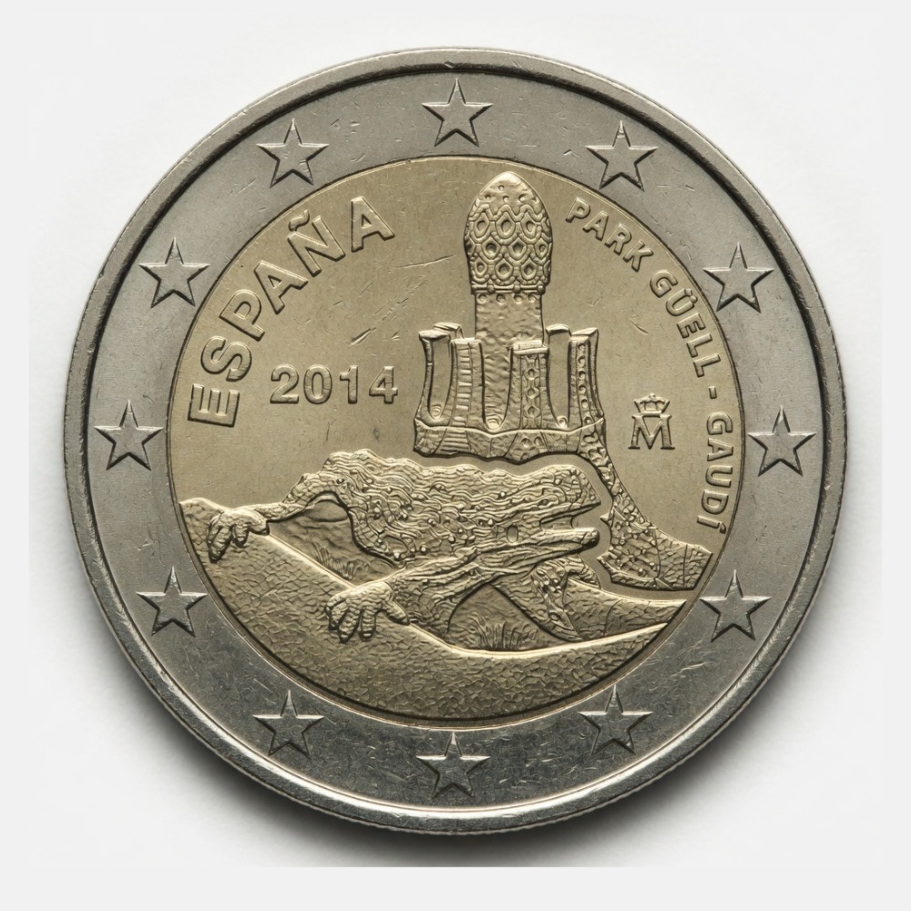 2 euros Parc Güell – Œuvres d'Antoni Gaudí (UNESCO) - Espagne - 2014