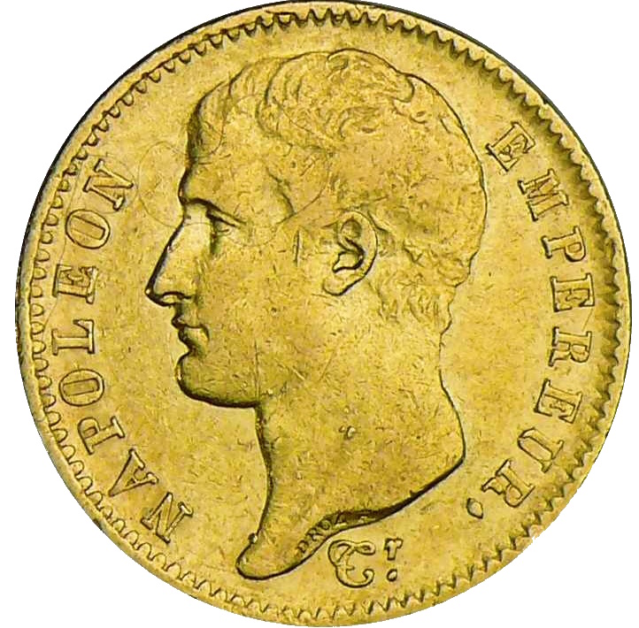 20 Francs Napoléon Ier tête nue type Gengembre