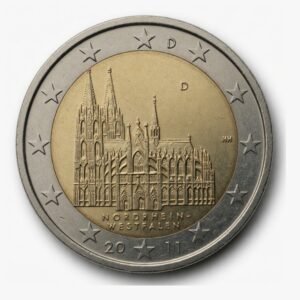 2 euros Rhénanie-du-Nord-Westphalie – cathédrale de Cologne (série des Länder) - Allemagne - 2011