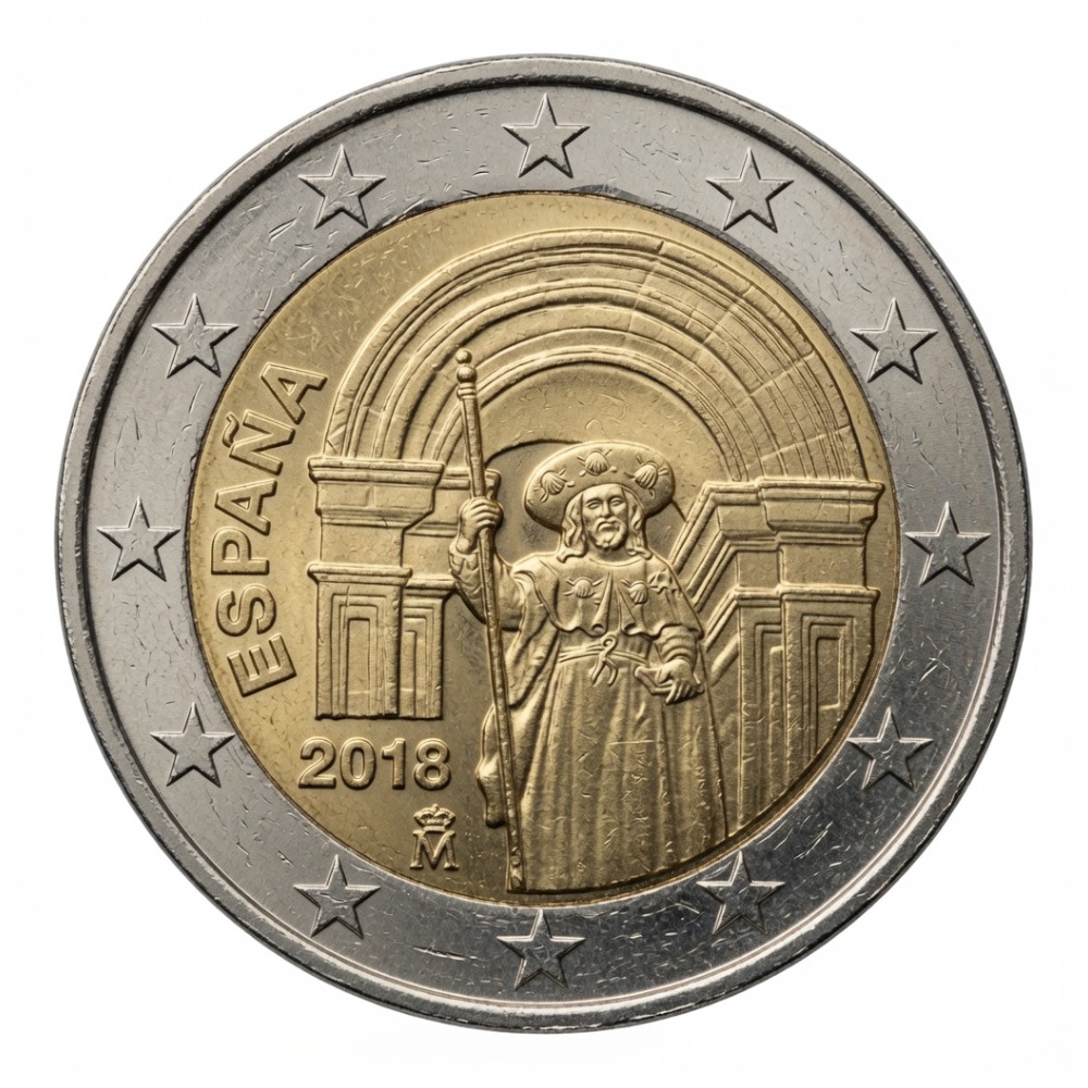 2 euros Vieille ville de Saint-Jacques-de-Compostelle – UNESCO - Espagne - 2018