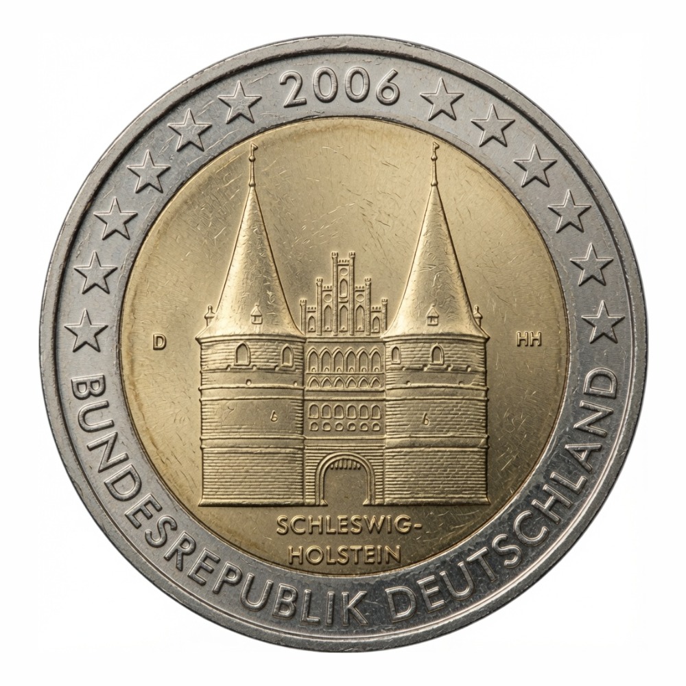2 euros Schleswig-Holstein – Holstentor de Lübeck (série des Länder) - Allemagne - 2006