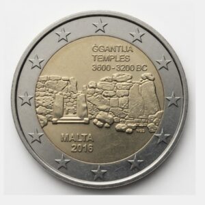 2 euros Temples de Ġgantija - Malte - 2016