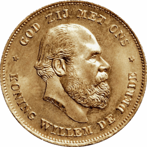 10 Gulden Willem III en or - Roi des Pays-bas