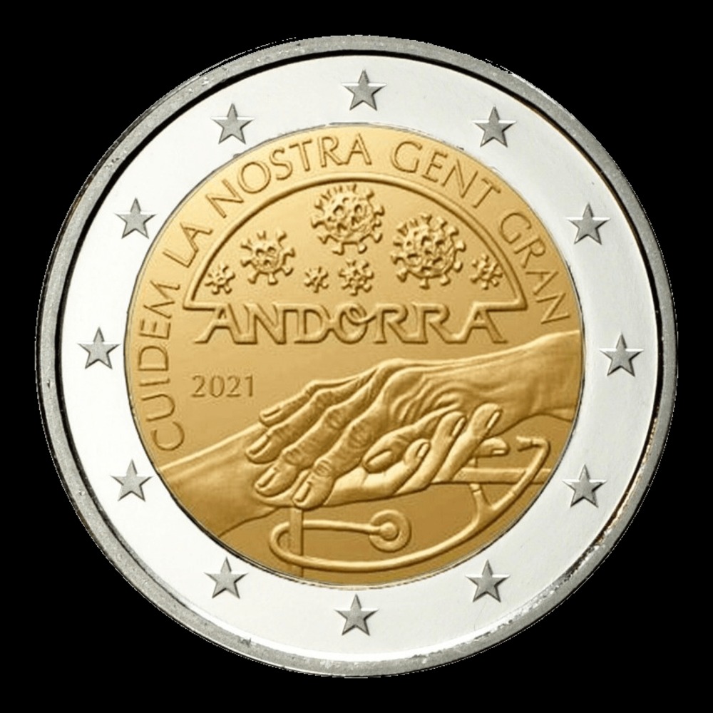 2 euros Prenons soin de nos aînés - Andorre 2021